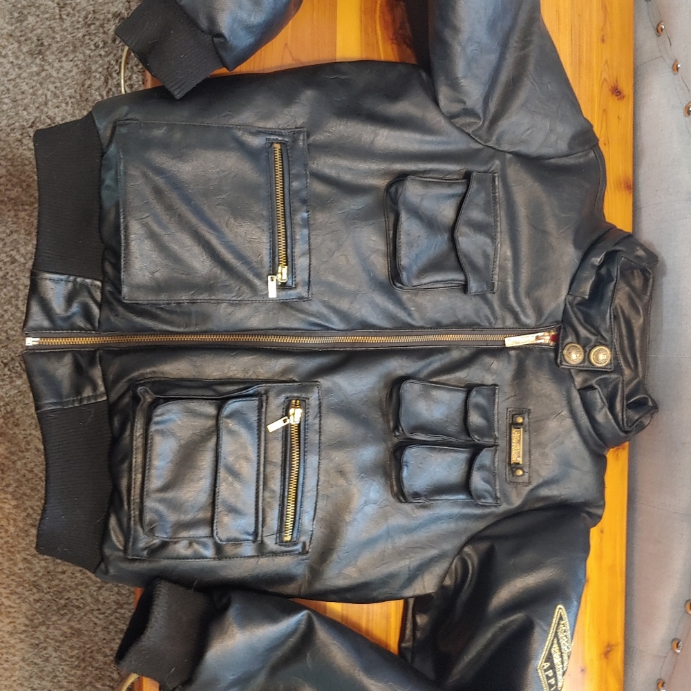 Apple Bottom leather bomber jacket